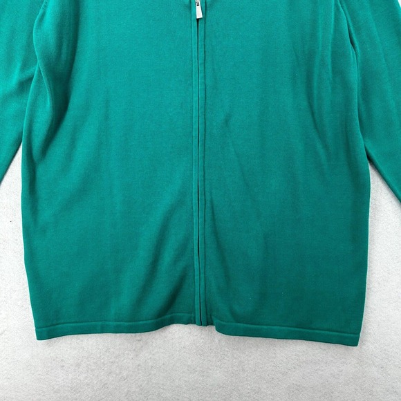 Ulla Popken Full Zip Cardigan Sweater Womens Size 16/18‎ Teal Green NICE - Picture 4 of 11